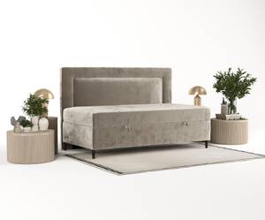 Boxspringbett Demi Beige - H2 - Tiefe: 80 cm