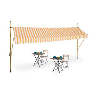 Auvent rétractable pour balcon Doré - Orange - Blanc - Largeur : 400 cm