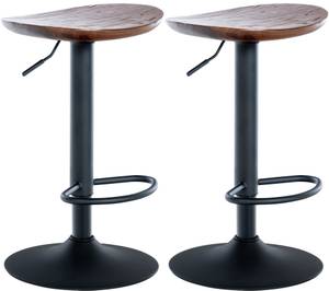 Tabourets de bar Skelde Lot de 2 Imitation noyer