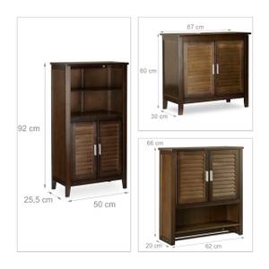 3 tlg. Badschrank Set Bambus 67 x 92 x 76 cm