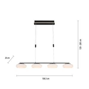 LED Pendellampe Q ETIENNE Smart Home Schwarz - Kunststoff - 35 x 200 x 350 cm