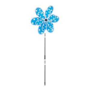 Windrad Blume Blau - Weiß - Kunststoff - Textil - 38 x 86 x 12 cm