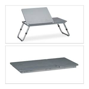 Table pour ordinateur portable grise Gris - Bois manufacturé - Métal - 73 x 44 x 35 cm