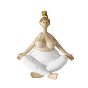 Lustige Yoga Skulpturen 3er Set Julie Beige - Kunststoff - 9 x 22 x 9 cm