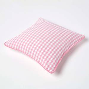 Gingham-Kissenbezug Pink - 45 x 45 cm