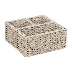 Lot de 4 paniers de rangement Gris - Métal - Papier - 24 x 11 x 24 cm