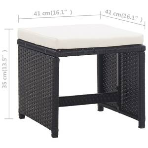 Gartenmöbel-Set Schwarz - Metall - Polyrattan - 109 x 74 x 109 cm