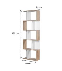 Bücherregal mit mehreren Boxen H180 cm Beige - Holzwerkstoff - 24 x 180 x 60 cm