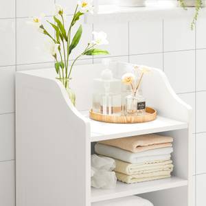 Commode de Salle de Bain BZR56-W Blanc - Bois manufacturé - 41 x 86 x 36 cm