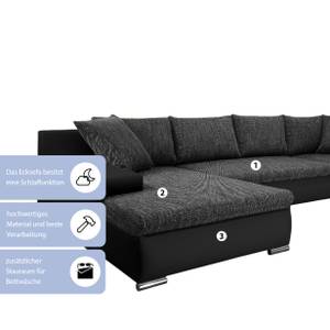 Ecksofa Boca U Form Dunkelgrau - Breite: 150 cm