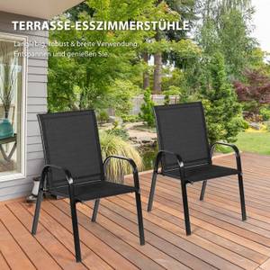 Gartenstühle TI85852PW-4DE (2er Set) Schwarz - Metall - 56 x 91 x 68 cm