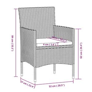 Garten-Essgruppe (9-teilig) 3013403-4 Grau - Metall - 100 x 74 x 200 cm