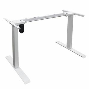 Höhenverstellbarer Schreibtisch LUMINA Eiche Hell Dekor - 160 x 80 cm - Weiß