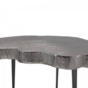 Table basse ESU Argenté - Métal - 56 x 1 x 65 cm