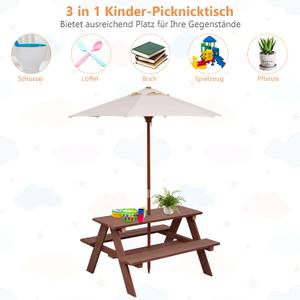 Kinder Sitzgruppe mit Sonnenschirm Braun - Holzwerkstoff - 79 x 50 x 89 cm