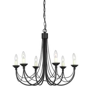 Lustre GOTICA 1 Noir - Blanc - Métal - 61 x 207 x 61 cm