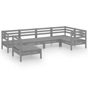 Garten-Lounge-Set Grau - Massivholz - Holzart/Dekor - 64 x 63 x 64 cm