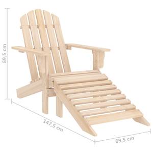 Chaise de jardin Marron - Métal - Bois massif - 40 x 45 x 40 cm