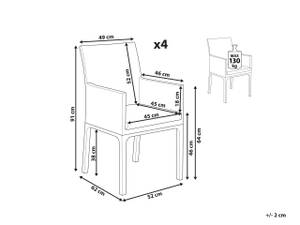Gartenstuhl BACOLI 4-tlg Grau - Weiß - Textil - 52 x 91 x 62 cm