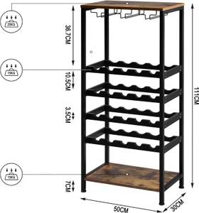 Weinregal  Bernice Schwarz - Holzwerkstoff - Metall - 50 x 111 x 30 cm