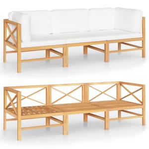 Garten-Lounge-Set (3-teilig) 3011651-2 Weiß - Holzwerkstoff - Holzart/Dekor - 66 x 60 x 66 cm