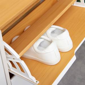 Meuble à chaussures BASIL Marron - Blanc - 115 x 79 cm