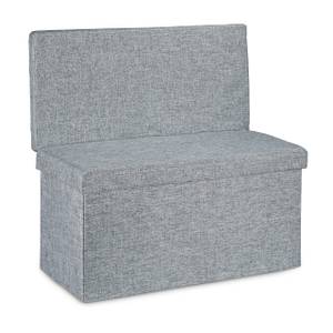 Tabouret de rangement pliant en lin Gris