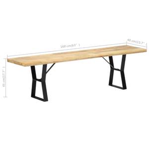 Sitzbank Massivholz Mango Braun - Tiefe: 160 cm