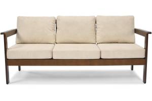 Gartensofa BELLA 3 Beige - Braun - Massivholz - 113 x 70 x 70 cm