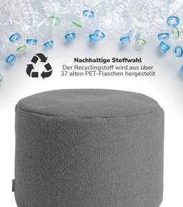 Pouf Hocker Sitzhocker Recycled Ø 60cm Grau