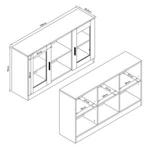 Sideboard Spøttrup mit Glastür Dunkelgrau