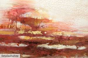 Acrylbild handgemalt Gipfel der Glut Rot - Massivholz - Textil - 150 x 50 x 4 cm