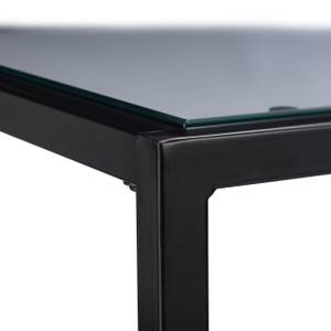 Table basse avec dessus de verre Noir - Bois manufacturé - Verre - Métal - 100 x 45 x 50 cm