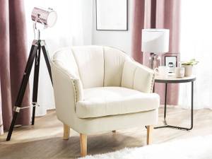 Fauteuil ELVERUM Beige - Marron - Blanc - Textile - 75 x 79 x 82 cm