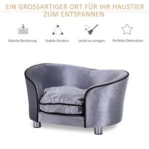 Hundesofa D04-016 Grau - Textil - 49 x 38 x 69 cm