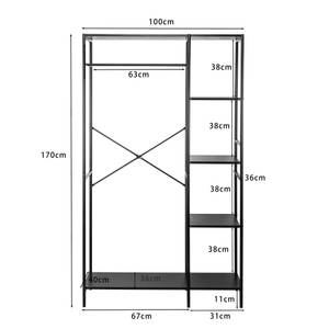 Vestaire CHICAGO Noir - Métal - 100 x 170 x 40 cm