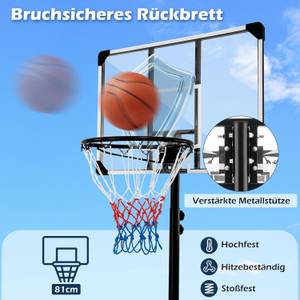 Basketballkorb EB59089DE Schwarz - Metall - 59 x 253 x 81 cm