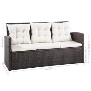 Garten-Sofagarnitur Braun - Metall - Polyrattan - 70 x 66 x 120 cm