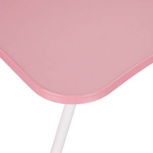 Table de lit ordinateur portable en rose Noir - Rose foncé - Blanc - Bois manufacturé - Métal - Matière plastique - 63 x 26 x 40 cm