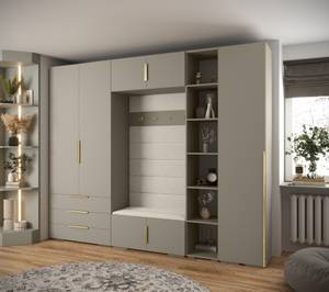 Garderobe Inova 1 Z11 Gold - Grau - Weiß - Gold