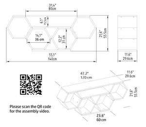 TV-Schrank Honig Marmor Schwarz Dekor