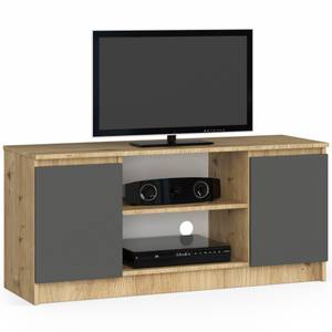 Meuble TV K120 2T 1S CLP Graphite - Imitation chêne clair