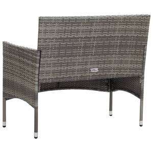 Gartenbank Grau - Polyrattan - 105 x 84 x 105 cm