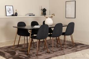 Essgruppe Pippi 16 (7-teilig) Schwarz - Massivholz - 90 x 75 x 190 cm