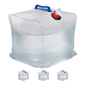 4er Set faltbare Wasserkanister 20 L Blau - Rot - Kunststoff - 27 x 29 x 31 cm