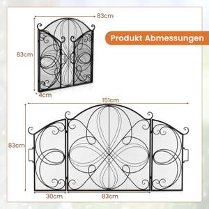 Kaminschutzgitter VH33394PW Schwarz - Metall - 1 x 83 x 151 cm