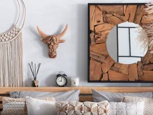 Wandfigur BULL HEAD Braun - Massivholz - 28 x 34 x 7 cm