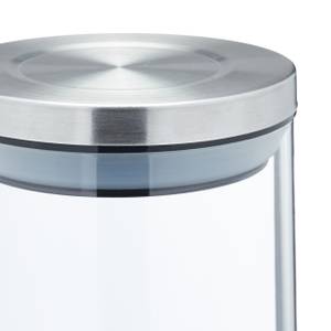 Vorratsglas 3er Set je 800 ml Silber - Glas - Metall - Kunststoff - 10 x 16 x 10 cm
