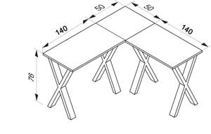 Schreibtisch Lona Weiß - Holzwerkstoff - 130 x 76 x 50 cm