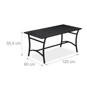 Gartentisch rechteckig schwarz Schwarz - Metall - 120 x 56 x 60 cm